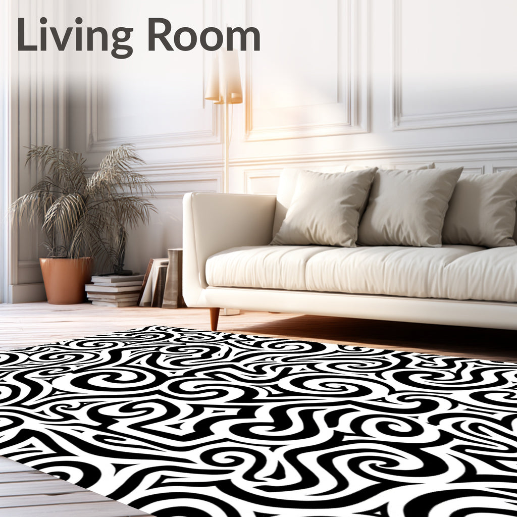 Bold Swirl Abstract Pattern Rug