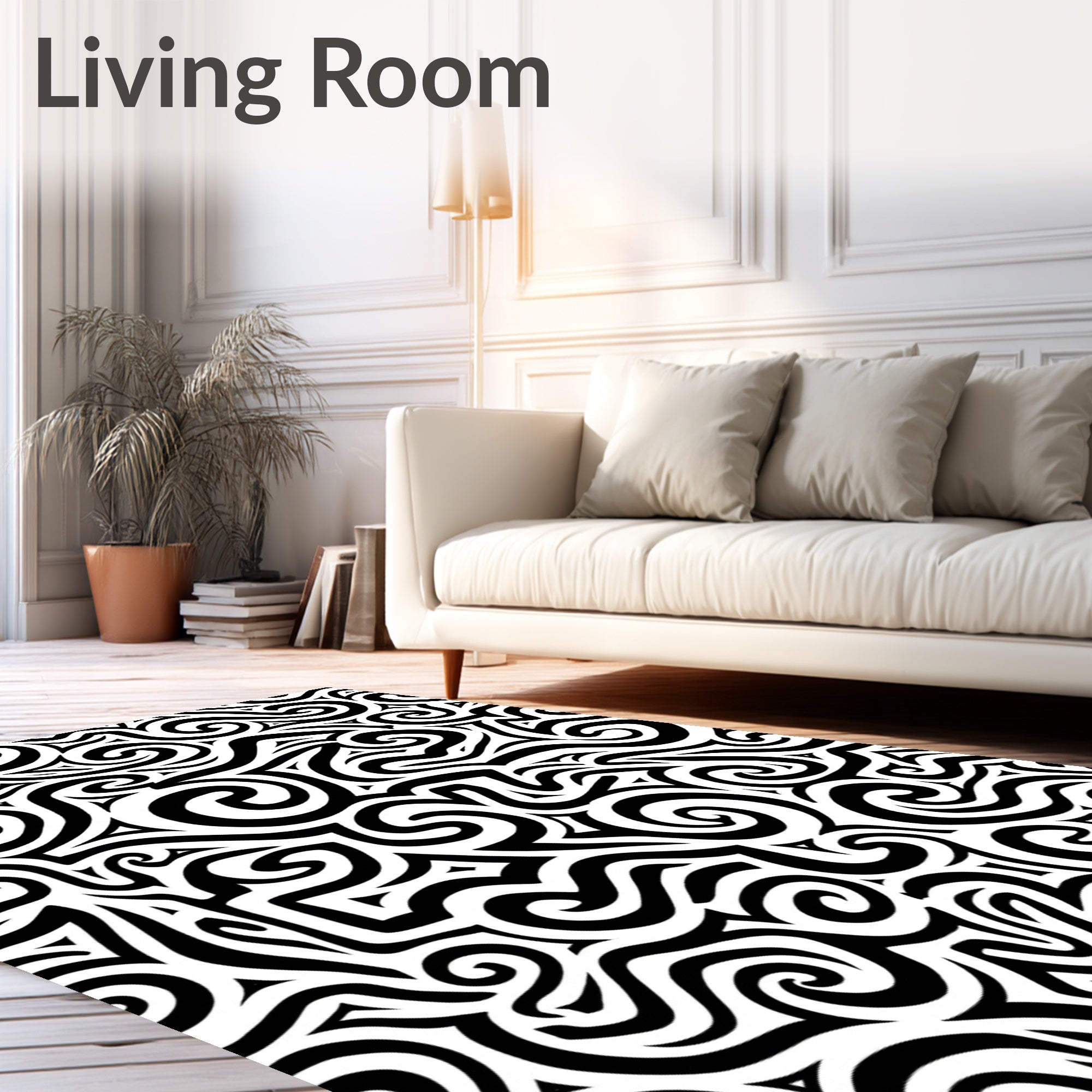 Bold Swirl Abstract Pattern Rug