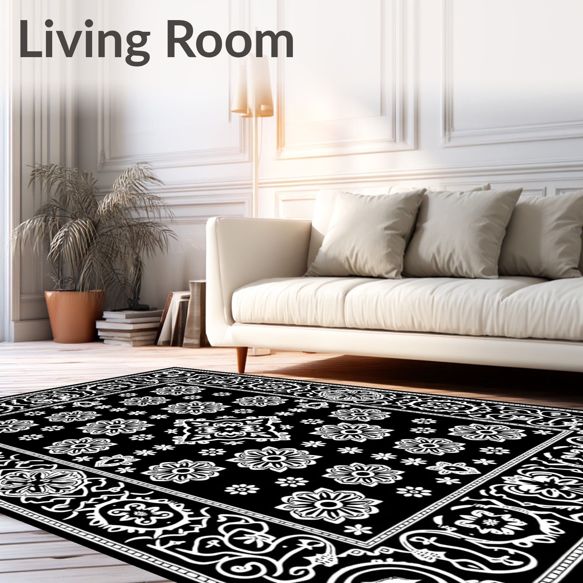 Classic Floral Border With Inner Medallions Rug
