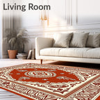 Terracotta Floral Medallion Pattern Rug