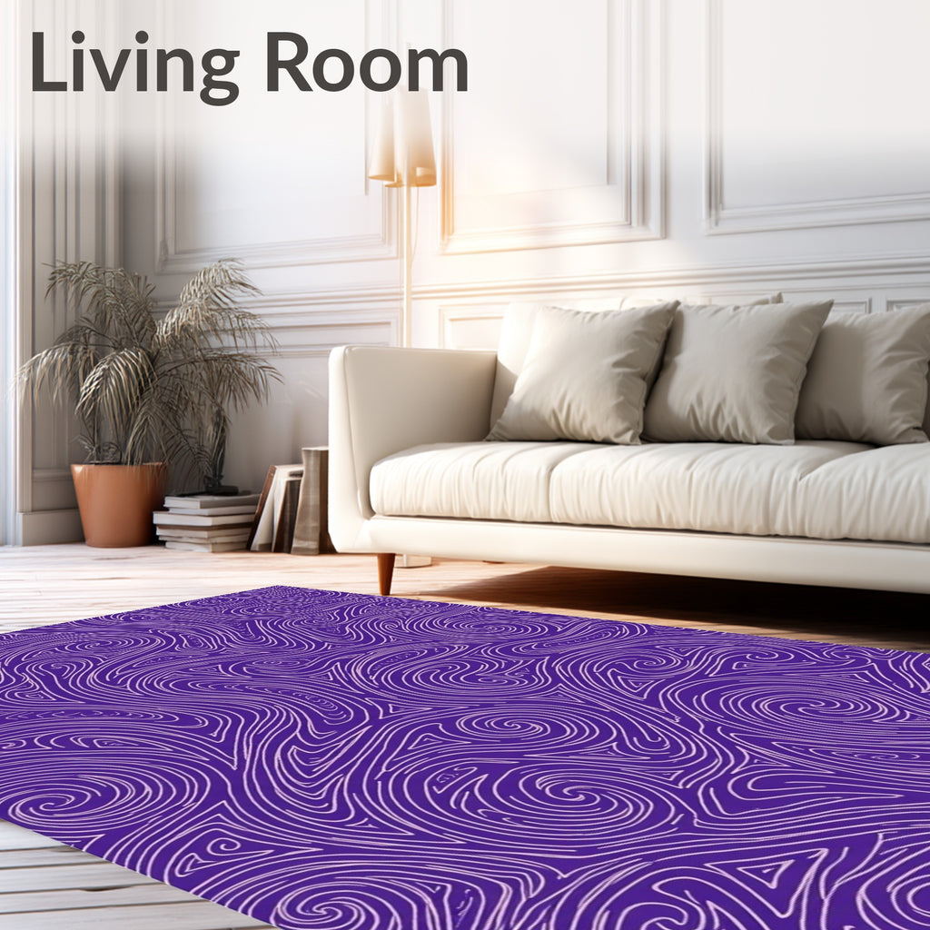 Abstract Swirl Pattern With Purple Tones Rug