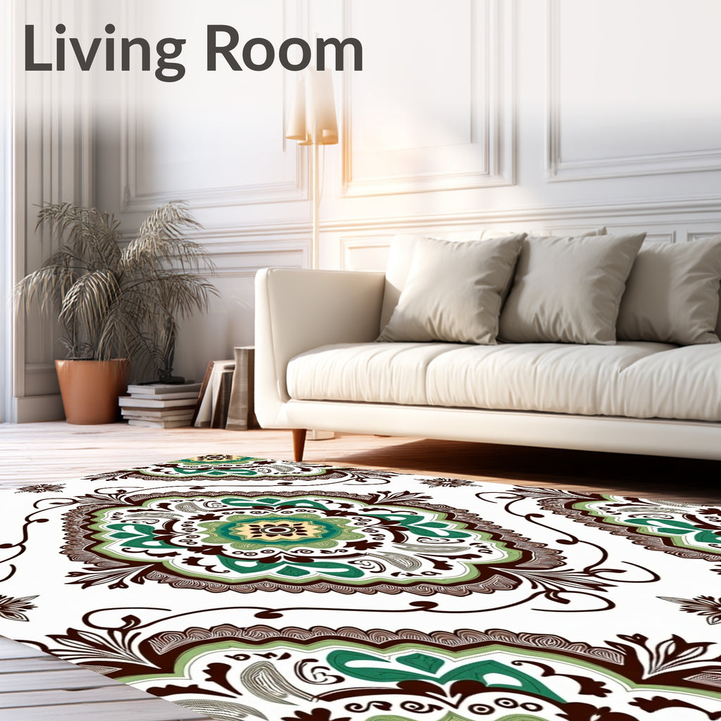 Intricate Floral Medallion Pattern Design Rug