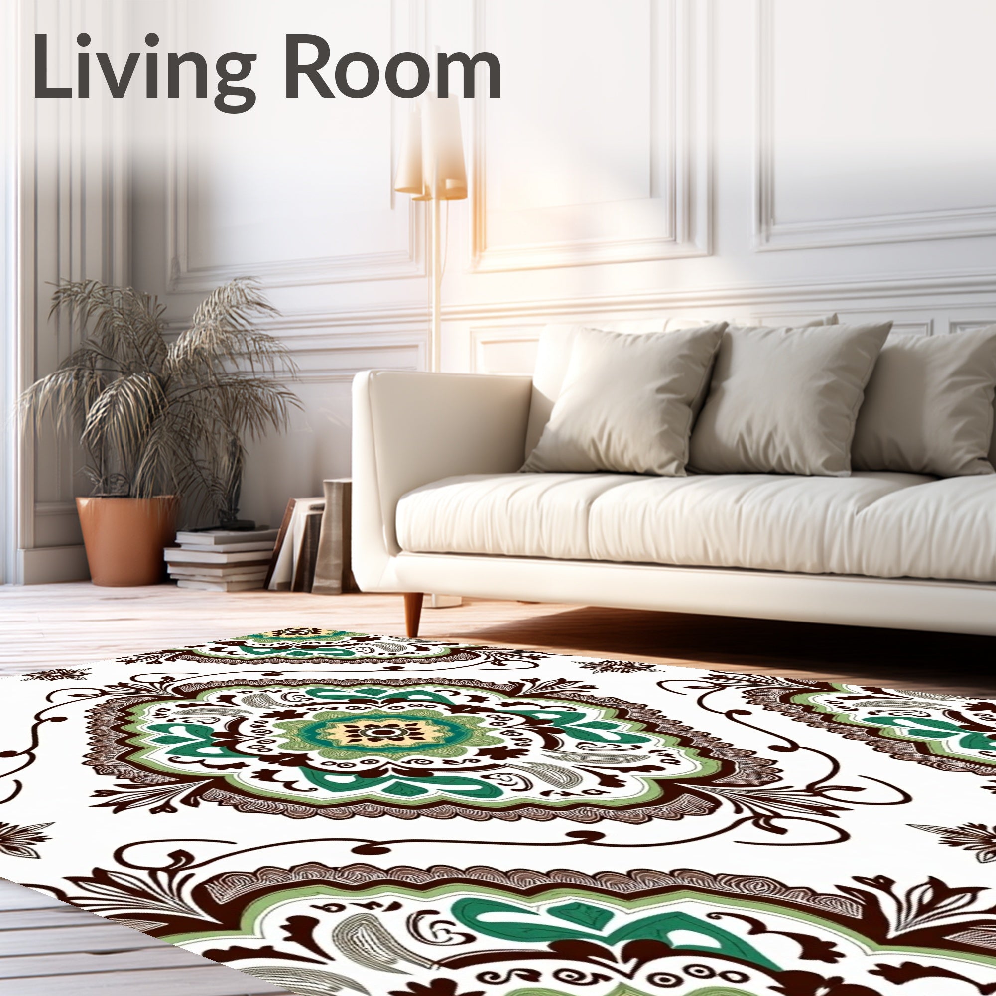 Intricate Floral Medallion Pattern Design Rug
