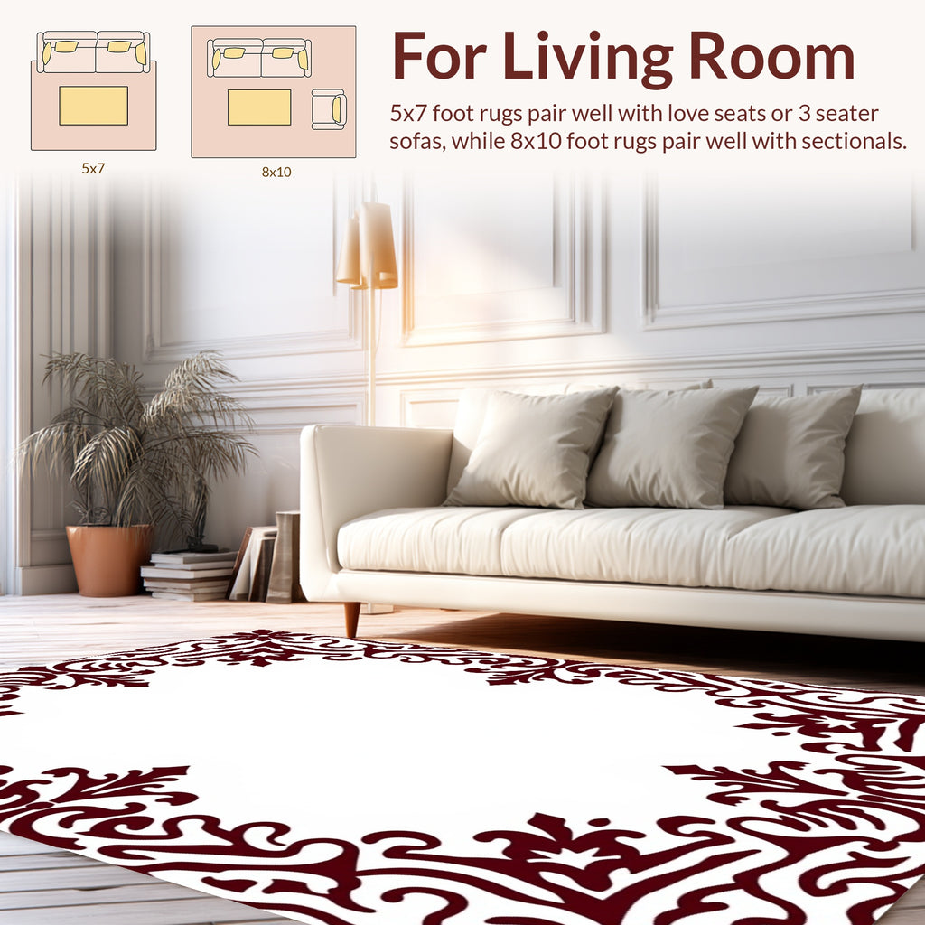 Ornate Floral Scrollwork Design Rug