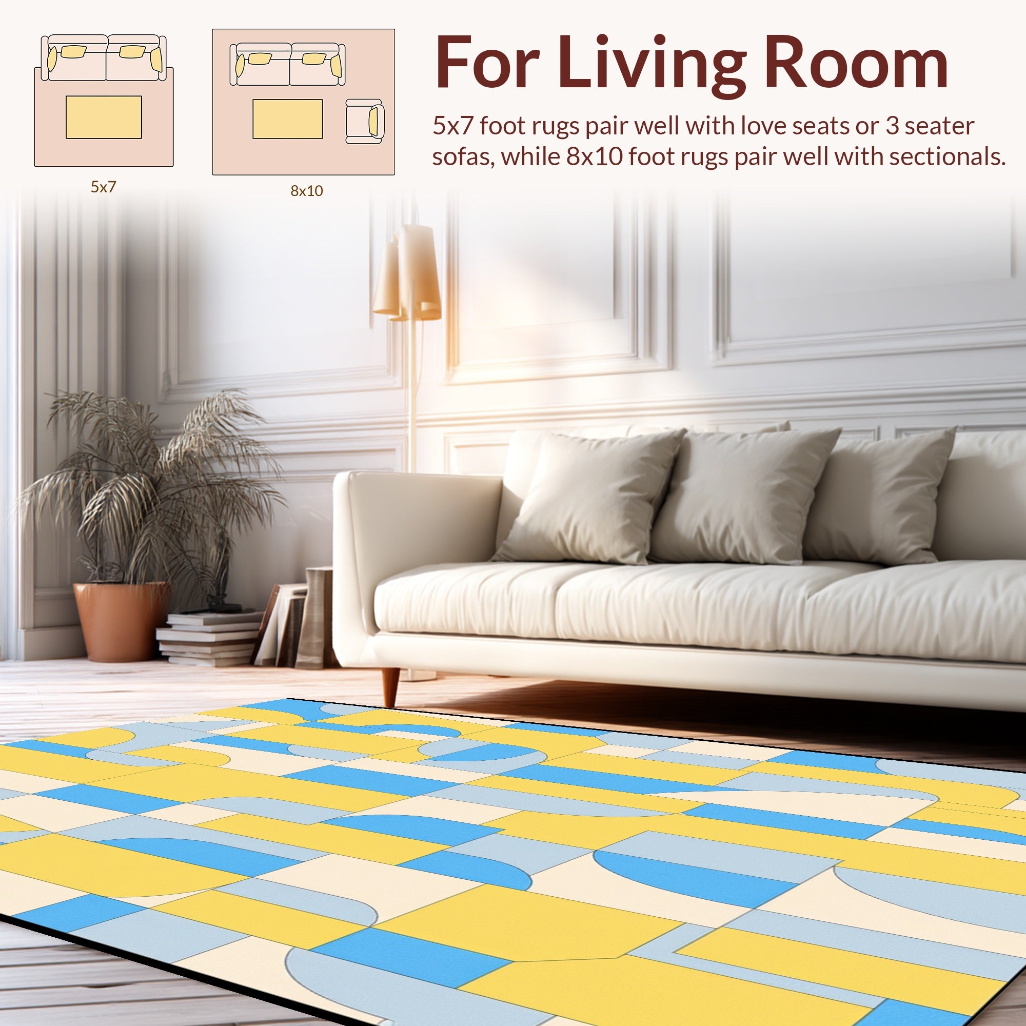 Minimalist Geometric Abstract Shapes Rug