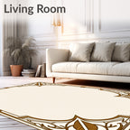 Ornate Leaf Patterned Frame Rug