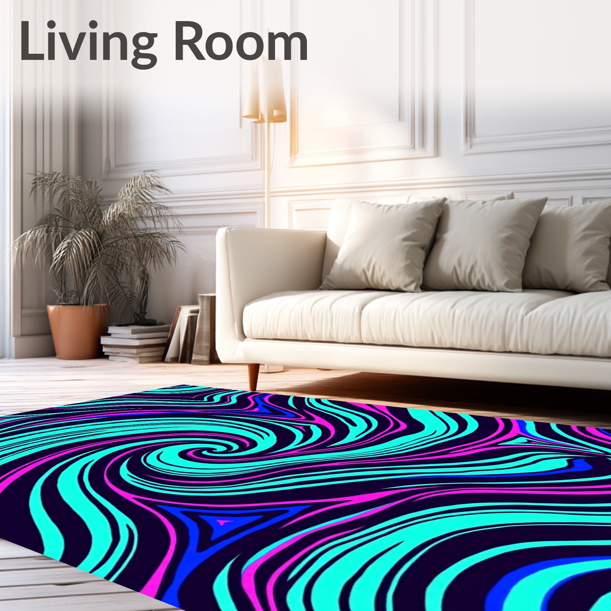 Vibrant Swirls Abstract Pattern Rug