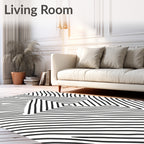 Geometric Wavy Stripe Abstract Rug