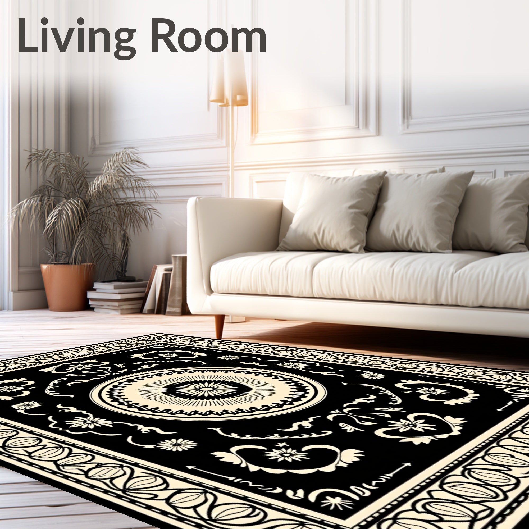 Vintage Floral Mandala Pattern Rug