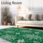 Intricate Fern Scroll Print Design Rug