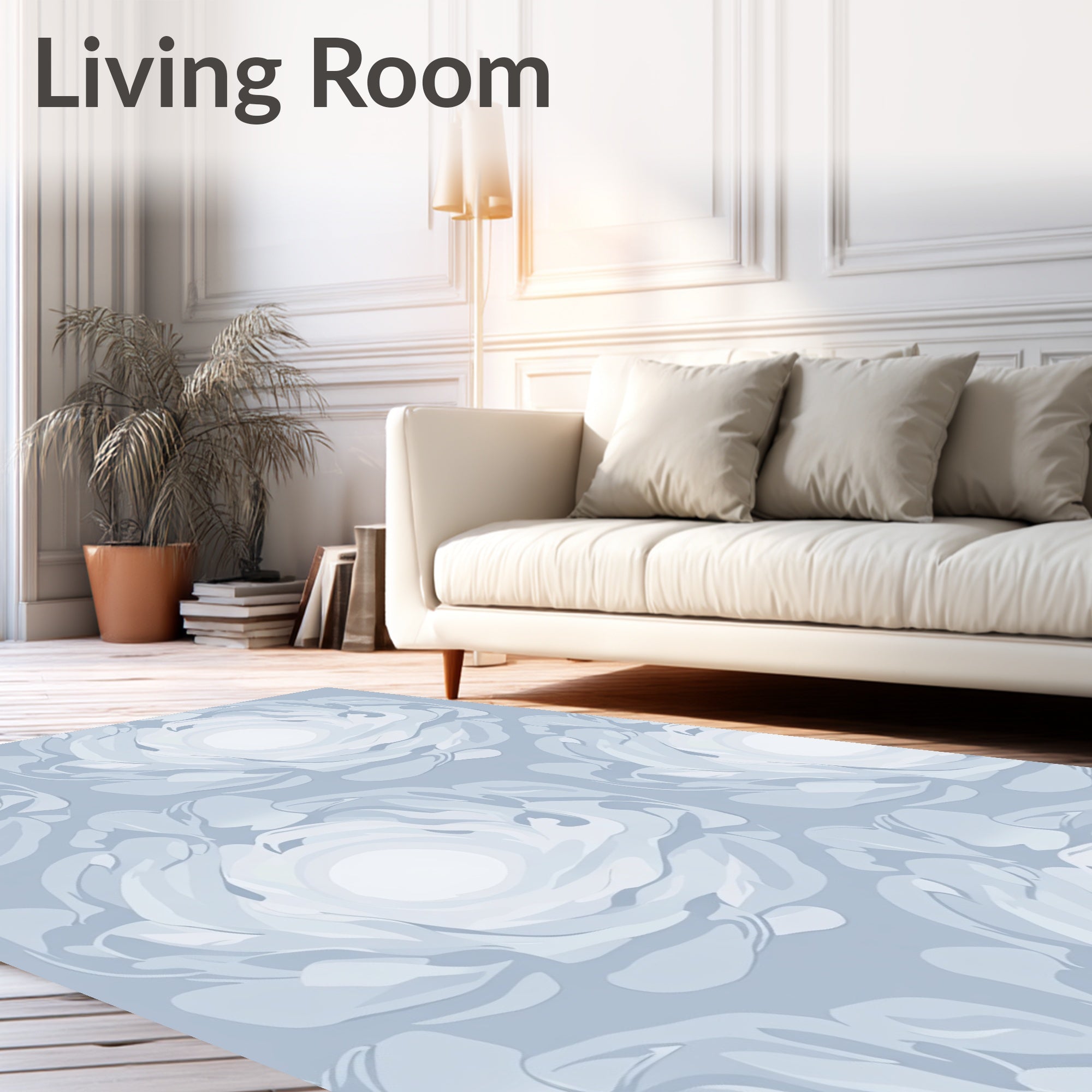 Cloudy Swirl Abstract Pattern Rug