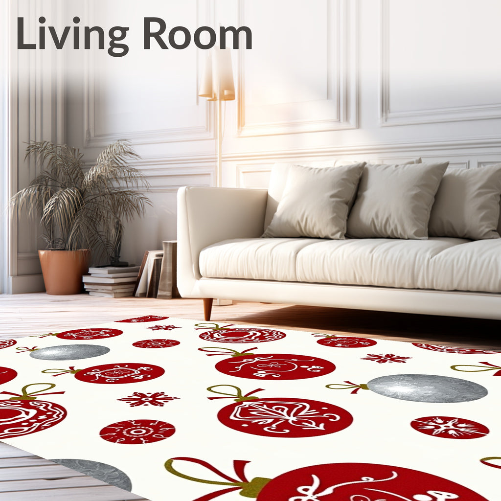 Ornate Holiday Bauble Pattern Rug