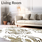 Ornate Floral Scroll Work Pattern Rug