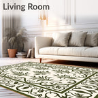 Ornate Vine And Leaf Pattern Rug