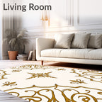 Gold Filigree Classic Scrollwork Pattern Rug
