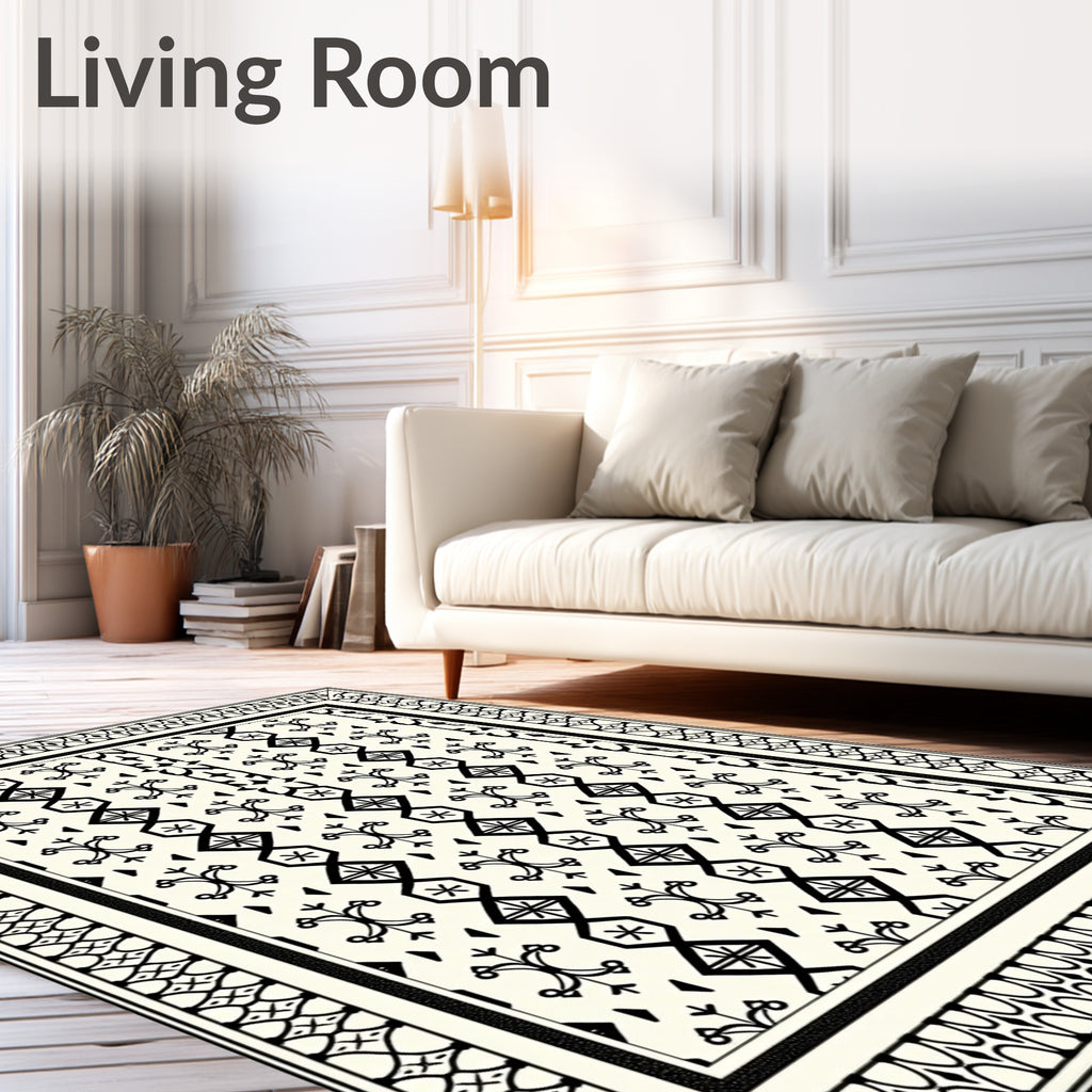Tribal Geometric Diamond Pattern Rug