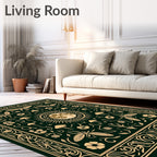 Mystical Moon Insect Floral Pattern Rug