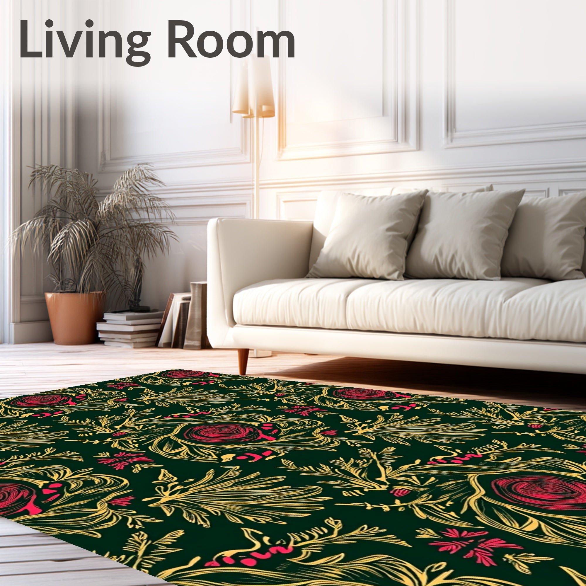 Luxurious Floral Vine Patterned Rug