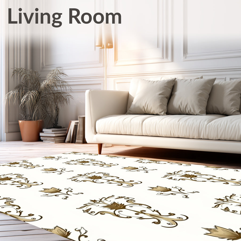Floral Symmetry Vintage Damask Rug