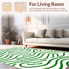 Bold Green Wavy Lines Pattern Rug