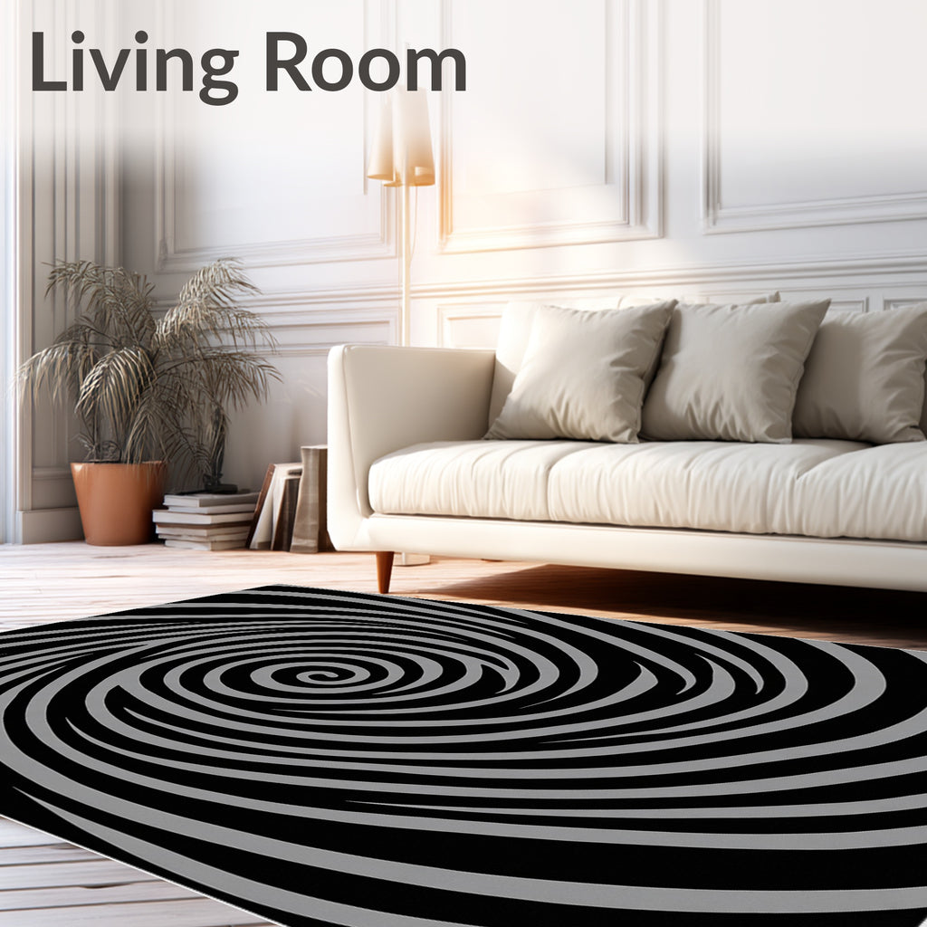 Monochromatic Swirl Pattern Rug