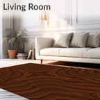 Dark Wood Grain Abstract Pattern Rug