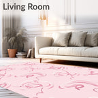 Pink Abstract Swirls Pattern Rug