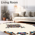 Vintage Floral Inspired Geometric Rug