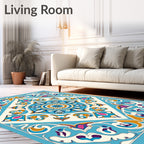 Colorful Floral Mandala Design Rug
