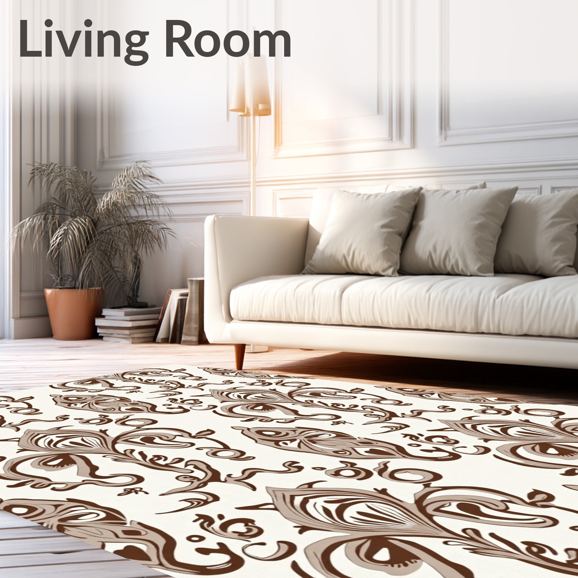 Rich Floral Scroll Pattern Rug