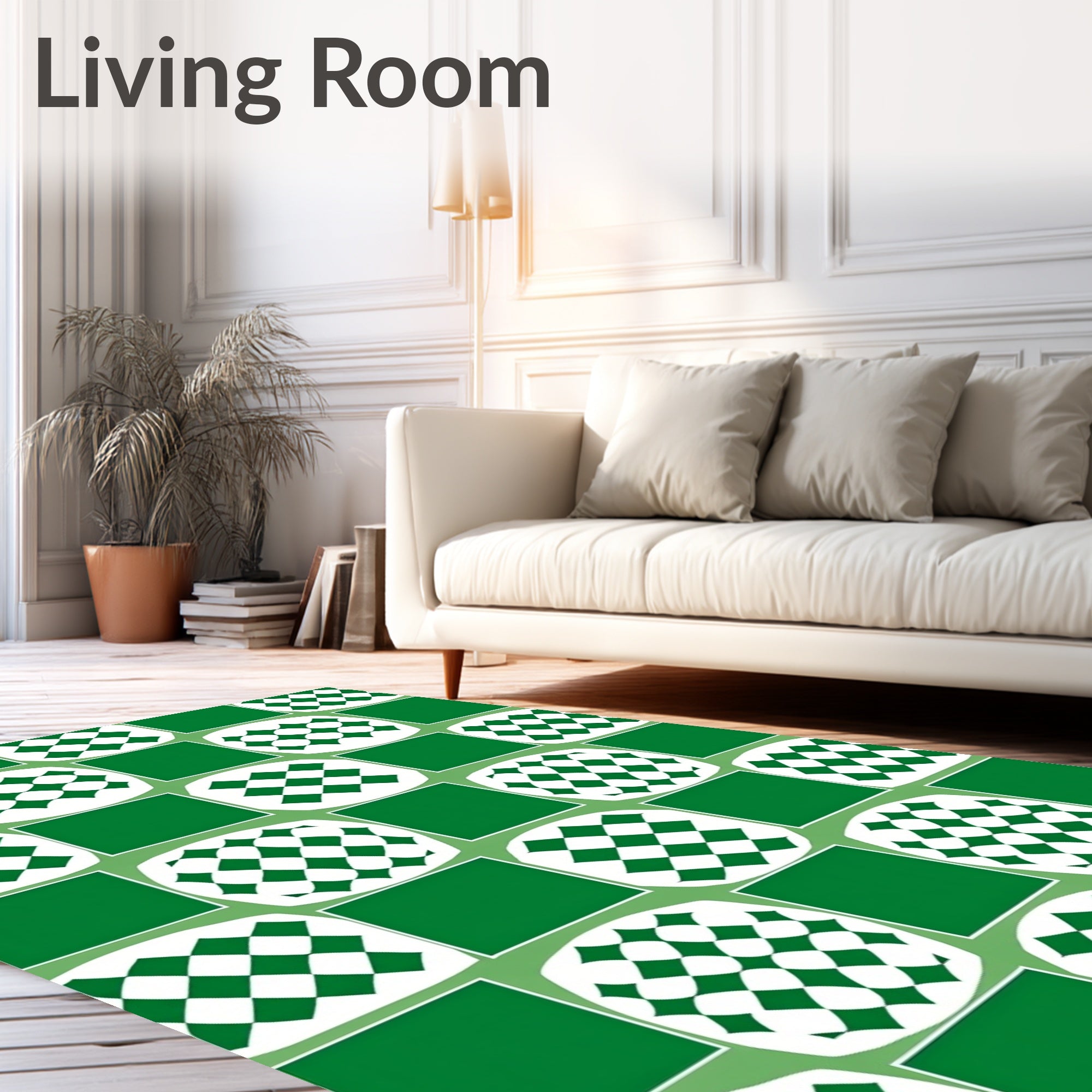 Graphic Diamond Square Mosaic Design Rug