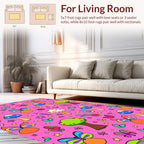 Whimsical Woodland Butterfly Mushroom Pattern Rug