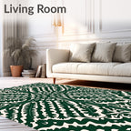 Emerald Green Fern Medallion Rug