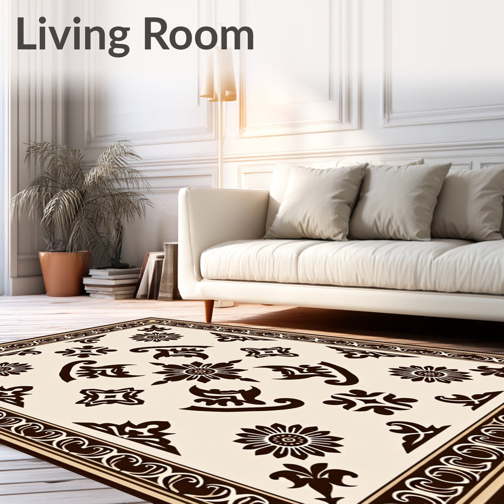 Elegant Intricate Floral Medallion Design Rug