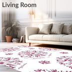 Crimson Floral Mandala With Script Rug