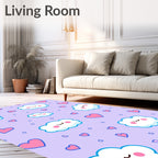 Cute Cloud Heart Pattern Rug