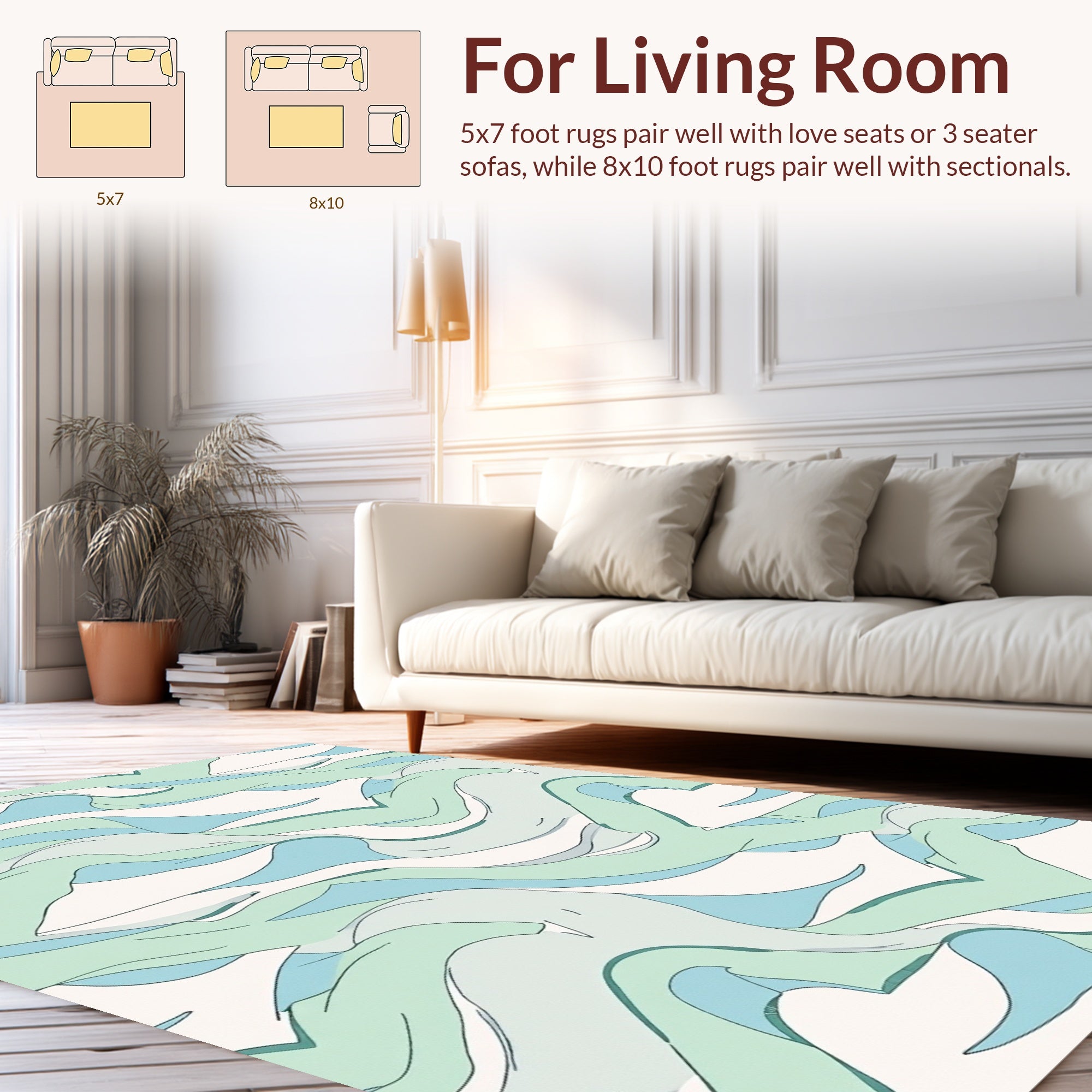 Organic Wave Flow Pattern Design Rug