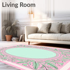 Vintage Filigree Floral Oval Pattern Rug
