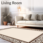 Elegant Scrollwork Border Design Rug