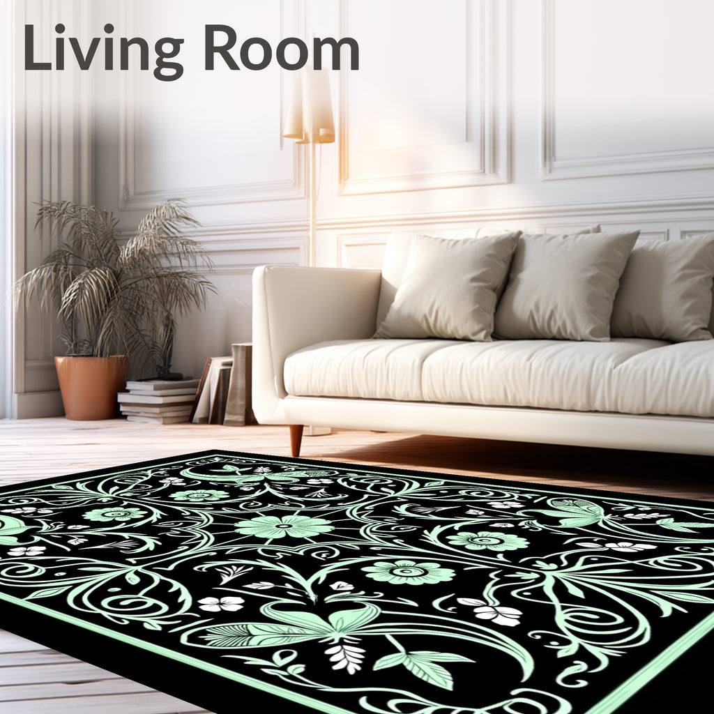 Vintage Floral Swirl Pattern Rug