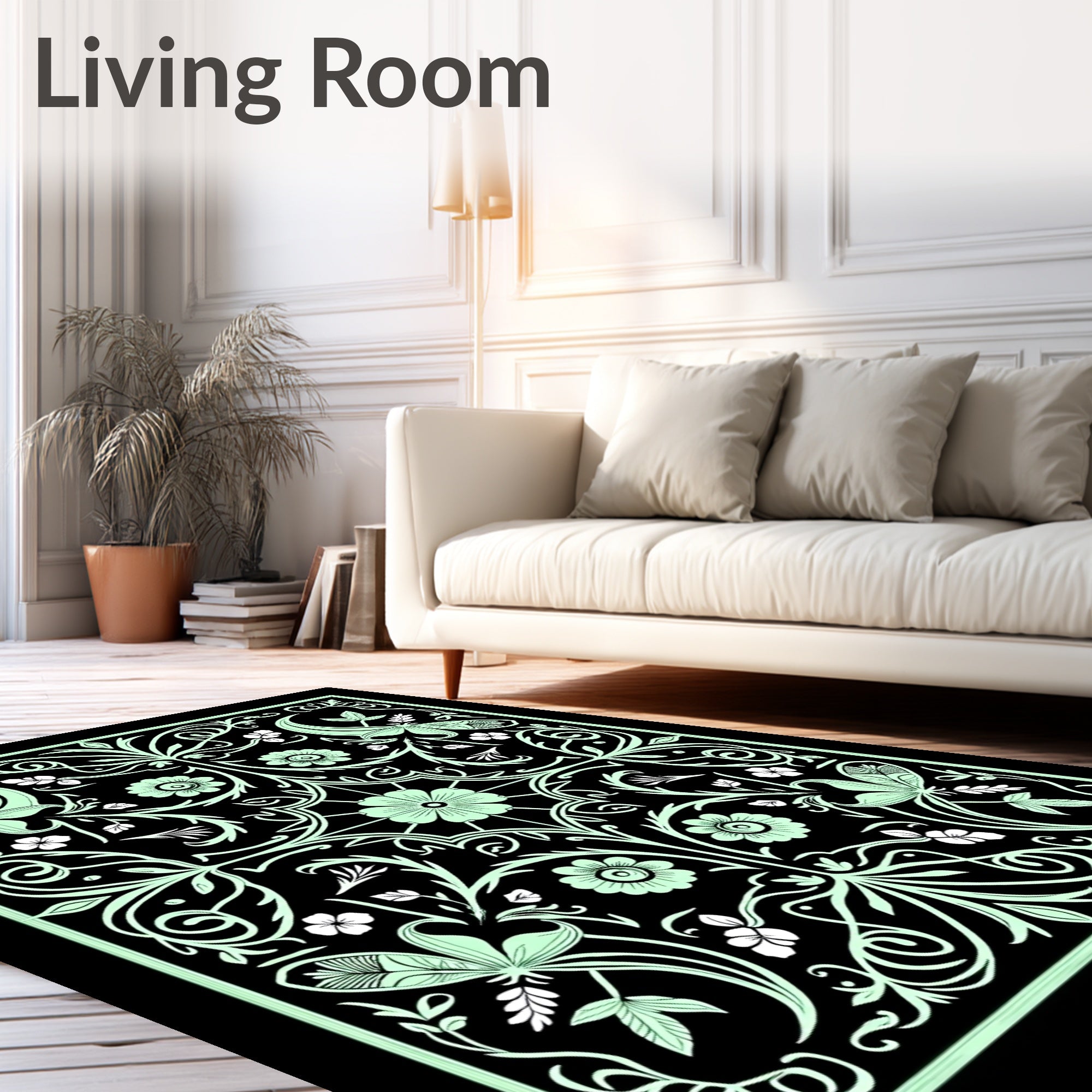 Vintage Floral Swirl Pattern Rug