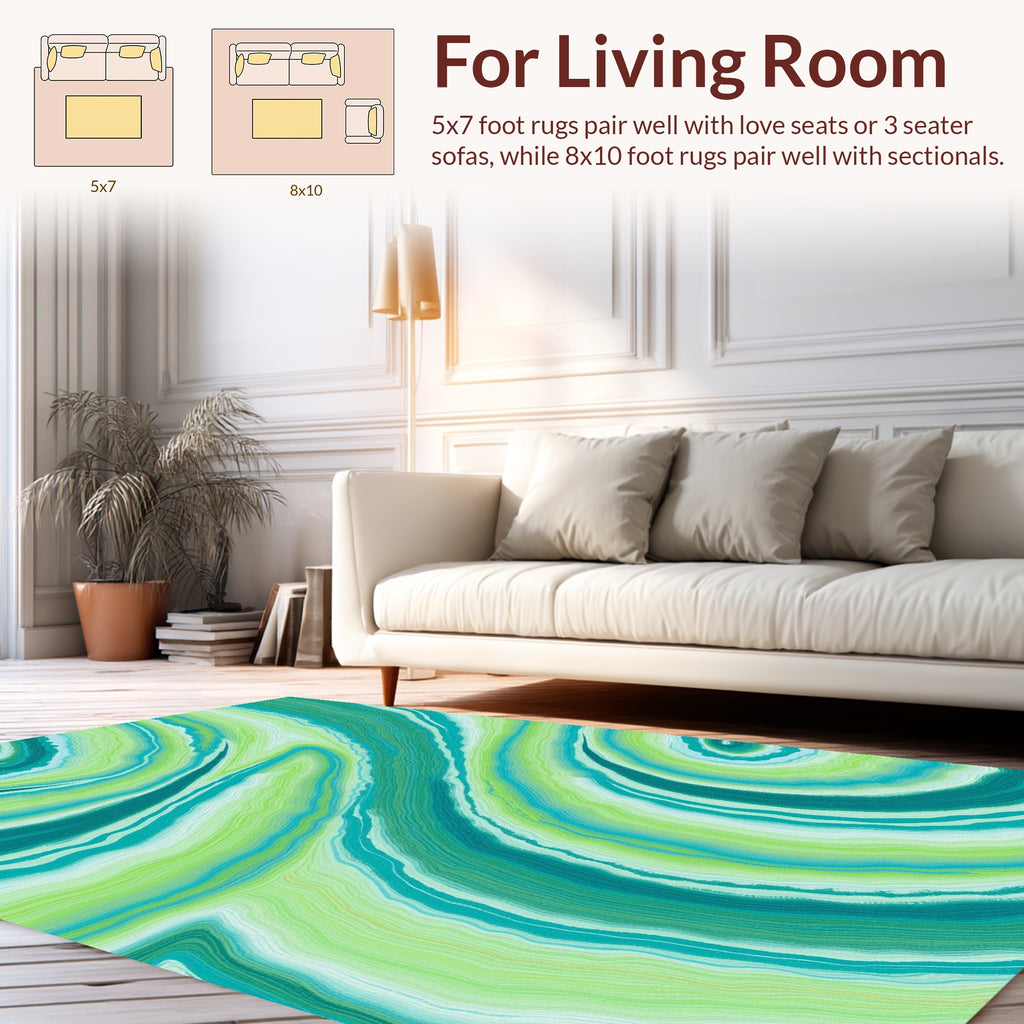 Agate Swirls Of Green And Teal Rug