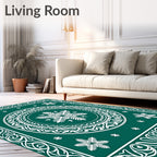 Winter Snowflake Medallion Patterned Rug