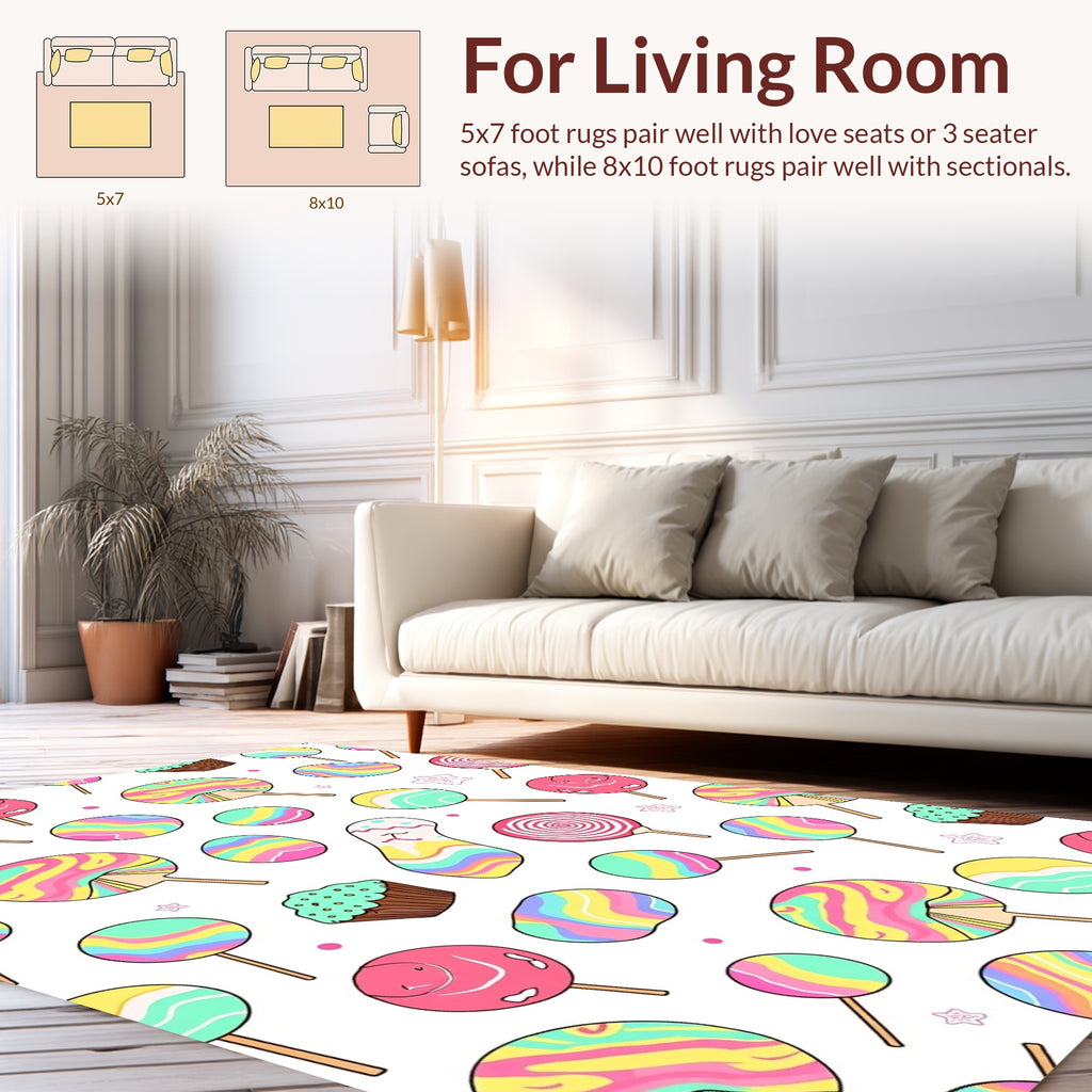 Whimsical Candy Swirl Pattern Design Rug