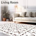 Distinctive Abstract Dark White Pattern Rug