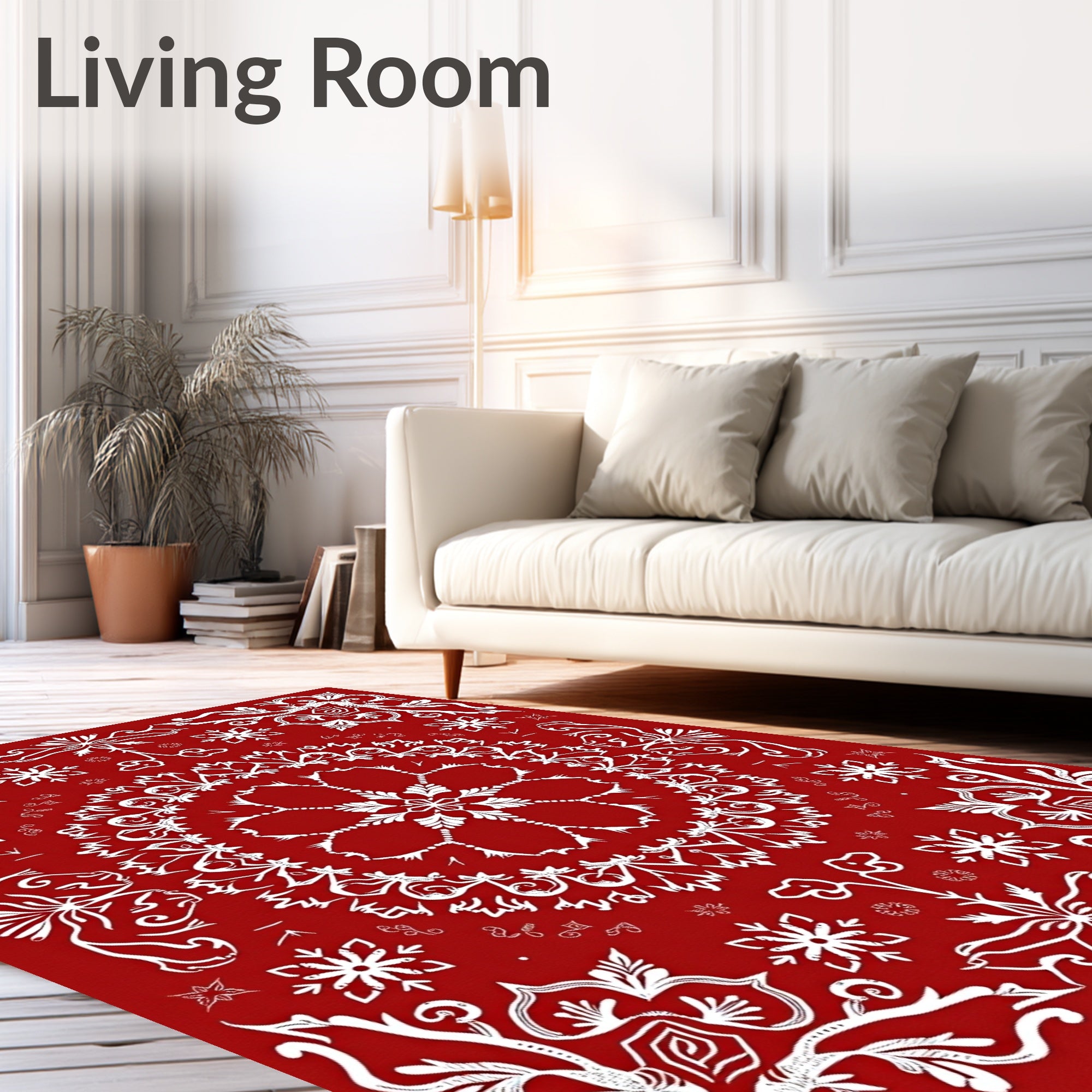 Intricate Snowflake Mandala Pattern Rug