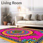 Bold Floral Mandala Pattern Rug