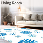 Arctic Blue Snowflake Medley Rug