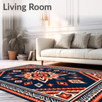 Bold 3-Color Starburst Geometric Rug