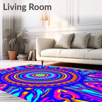 Vibrant Geometric Mandala Design Rug